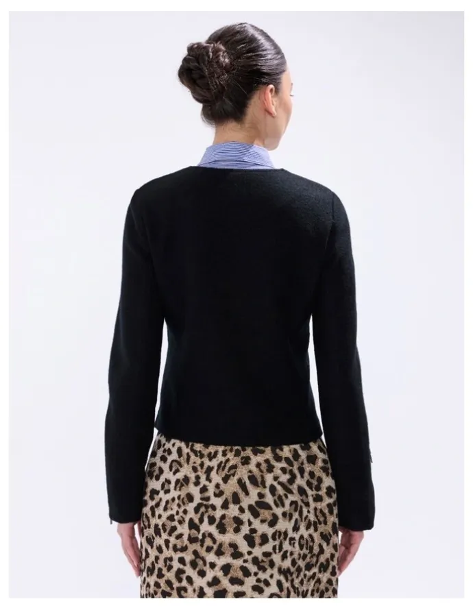 Marcs Piper Felted Wool Jacket in Black