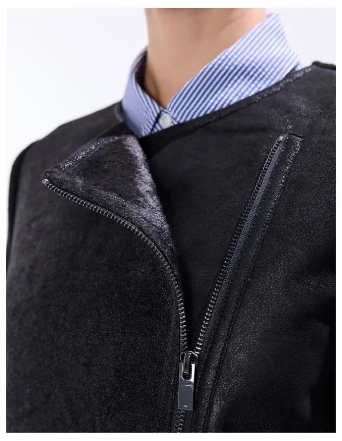 Marcs Piper Felted Wool Jacket in Black