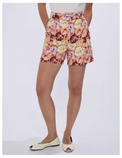 Marcs Plant Touch This Linen Short in Pink Multi