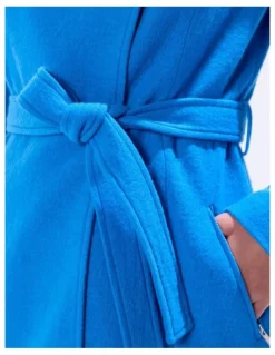 Marcs Ruby Felted Wool Coat in Bright Blue