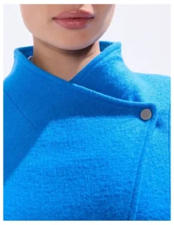 Marcs Ruby Felted Wool Coat in Bright Blue
