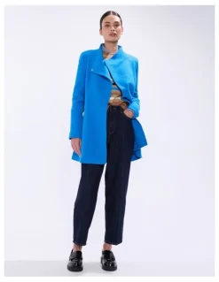 Marcs Ruby Felted Wool Coat in Bright Blue