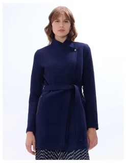 Marcs Ruby Felted Wool Coat in Midnight Marle