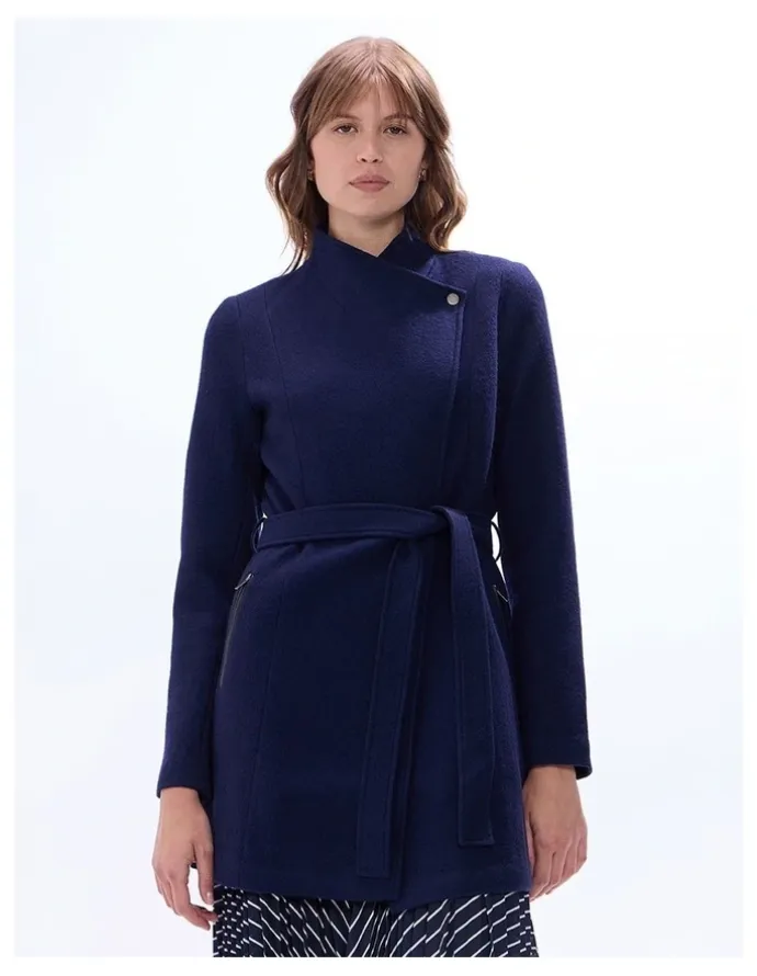 Marcs Ruby Felted Wool Coat in Midnight Marle