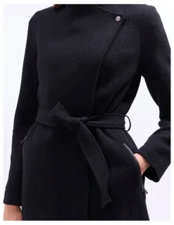Marcs Ruby Felted Wool Coat in Black