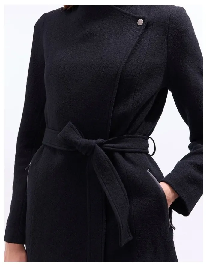 Marcs Ruby Felted Wool Coat in Black
