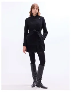 Marcs Ruby Felted Wool Coat in Black