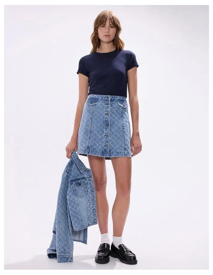 Marcs Sally Denim Mini Skirt in Light Blue