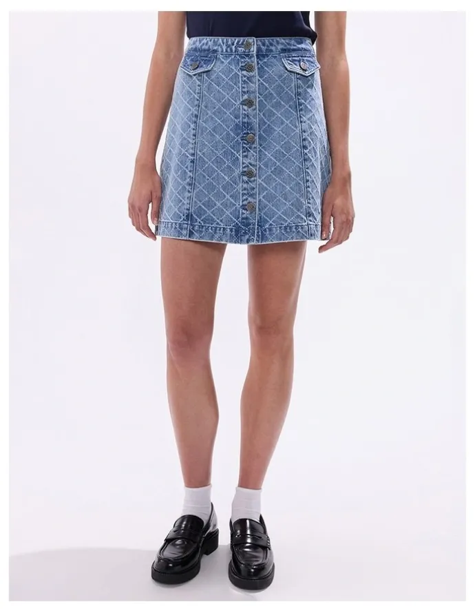 Marcs Sally Denim Mini Skirt in Light Blue