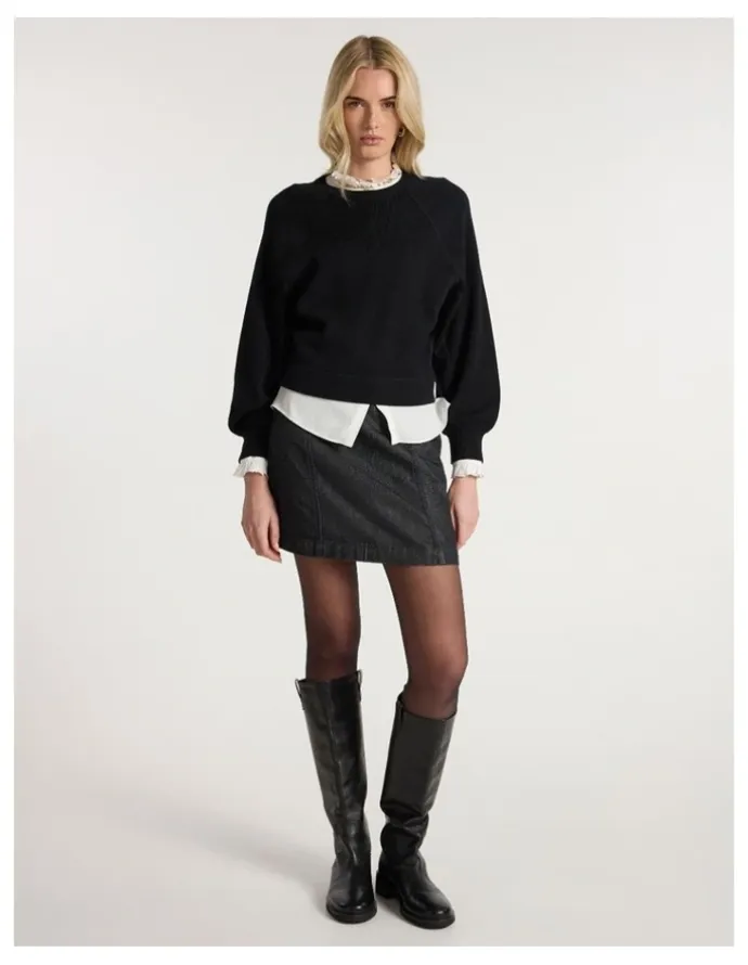 Marcs Sammie Cotton Cashmere Knit in Black