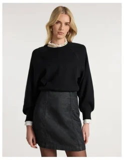 Marcs Sammie Cotton Cashmere Knit in Black