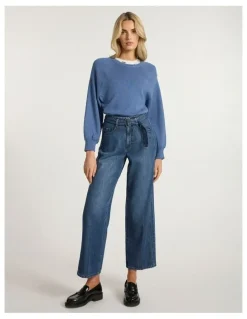 Marcs Sammie Cotton Cashmere Knit in Denim Blue