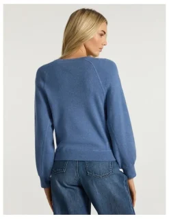 Marcs Sammie Cotton Cashmere Knit in Denim Blue