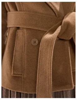 Marcs Skyler Cropped Trench Coat in Camel