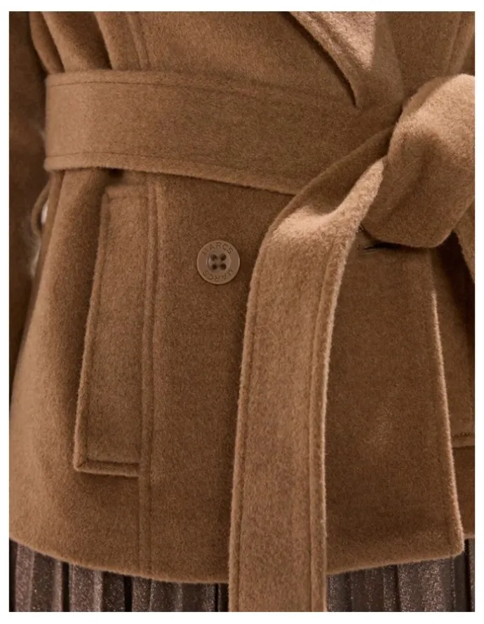 Marcs Skyler Cropped Trench Coat in Camel