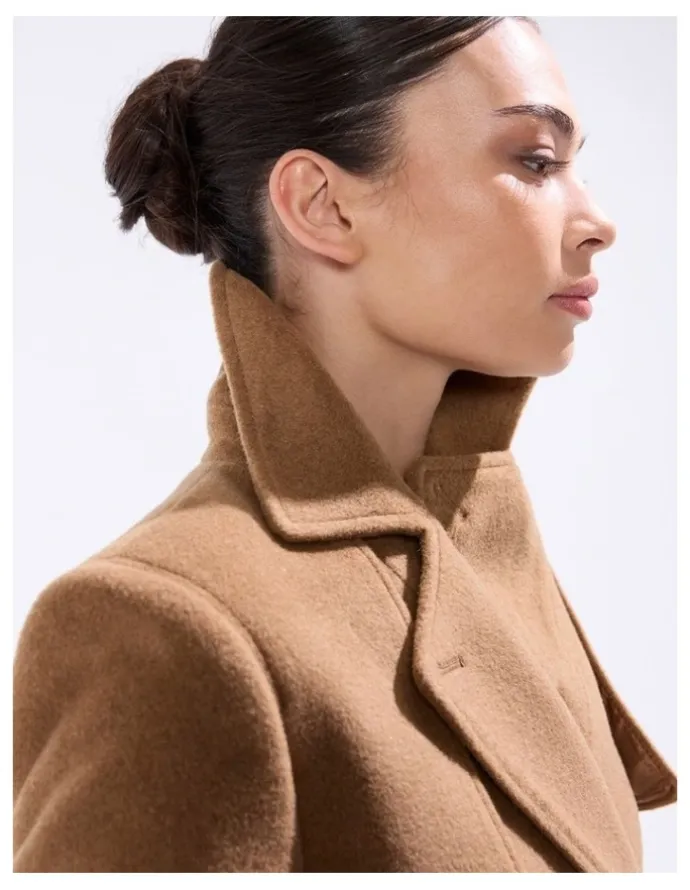 Marcs Skyler Cropped Trench Coat in Camel