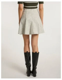 Marcs So Little Time Tweed Skirt in Ivory Multi