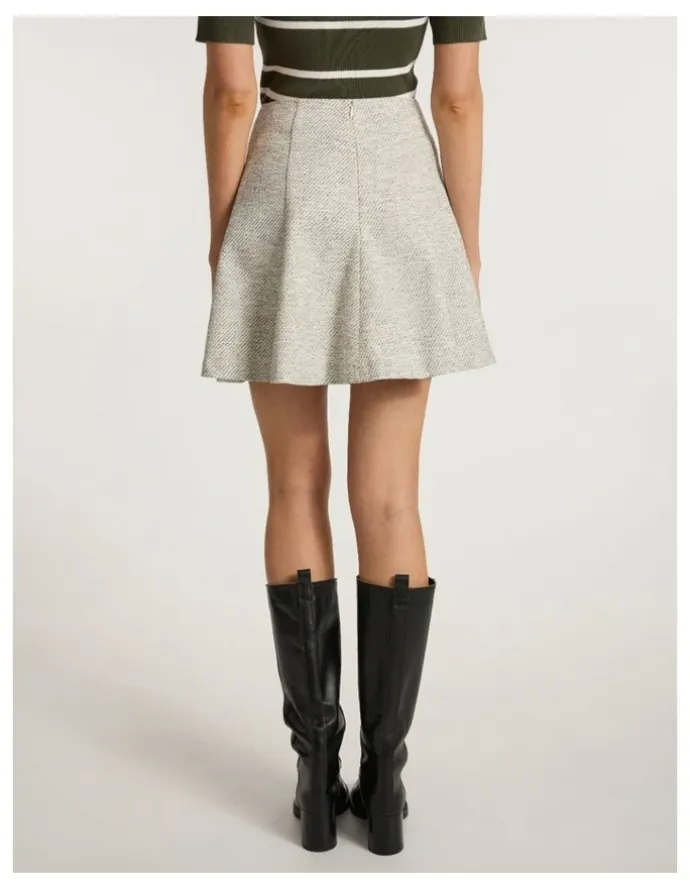 Marcs So Little Time Tweed Skirt in Ivory Multi