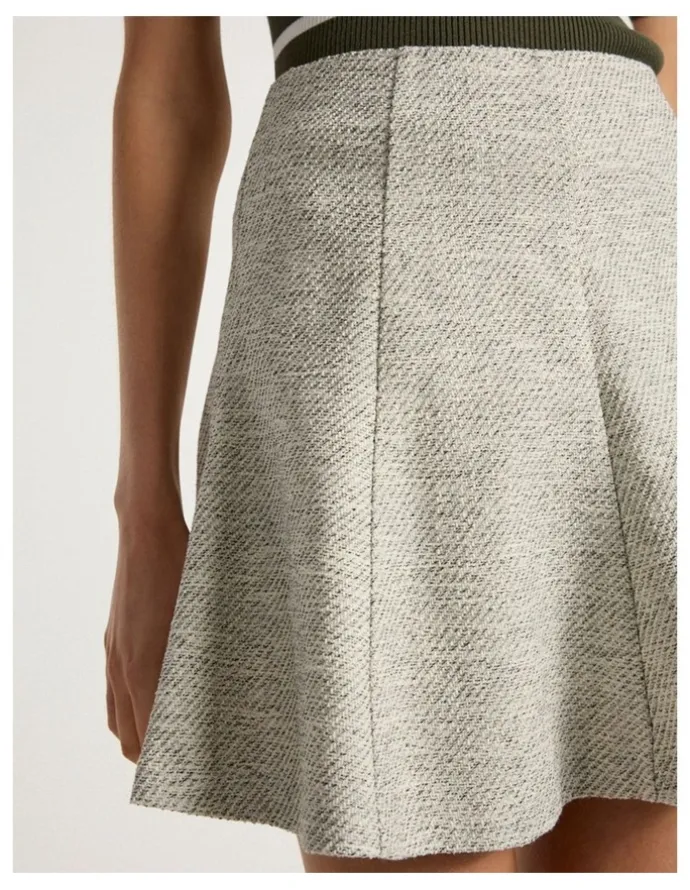 Marcs So Little Time Tweed Skirt in Ivory Multi