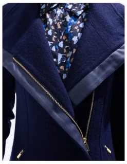 Marcs Sophie Felted Wool Coat in Moonlit Navy