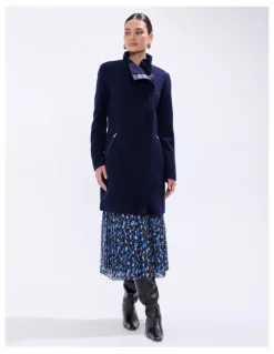 Marcs Sophie Felted Wool Coat in Moonlit Navy
