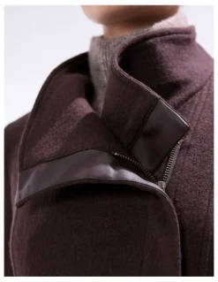 Marcs Sophie Felted Wool Coat in Espresso