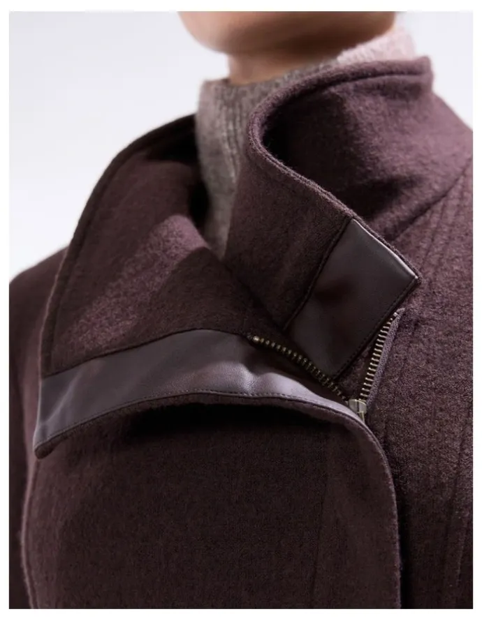 Marcs Sophie Felted Wool Coat in Espresso