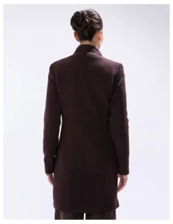 Marcs Sophie Felted Wool Coat in Espresso