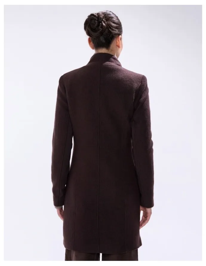 Marcs Sophie Felted Wool Coat in Espresso