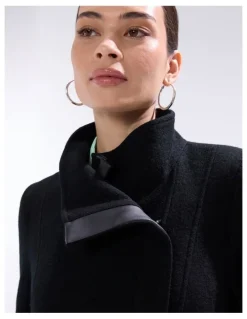 Marcs Sophie Felted Wool Coat in Black