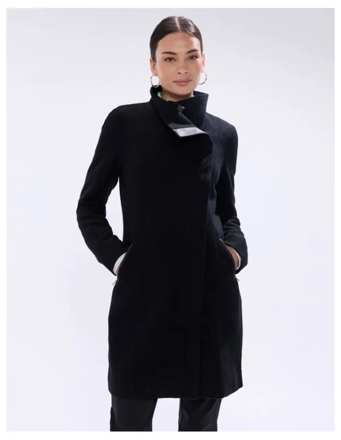 Marcs Sophie Felted Wool Coat in Black