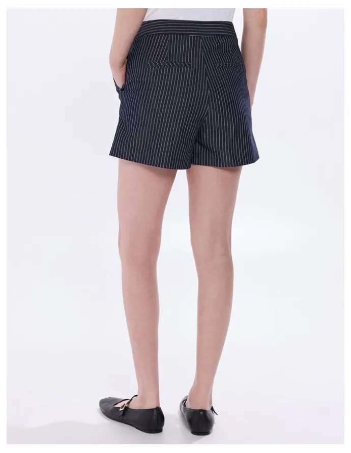 Marcs Spencer Smart Denim Short in Navy Stripe