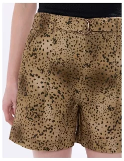 Marcs Spot To The Top Linen Short in Brown Multi