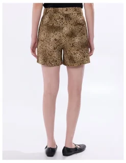 Marcs Spot To The Top Linen Short in Brown Multi
