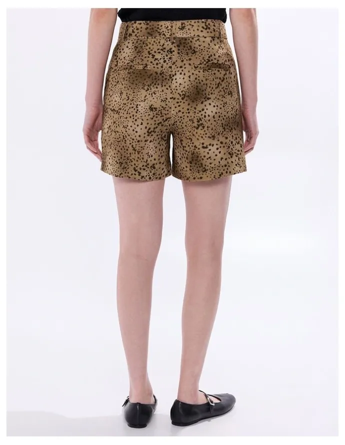 Marcs Spot To The Top Linen Short in Brown Multi