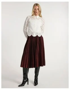 Marcs Stallion Jersey Skirt in Ruby Port