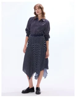 Marcs Starlight Stripe Skirt in Midnight Stripe