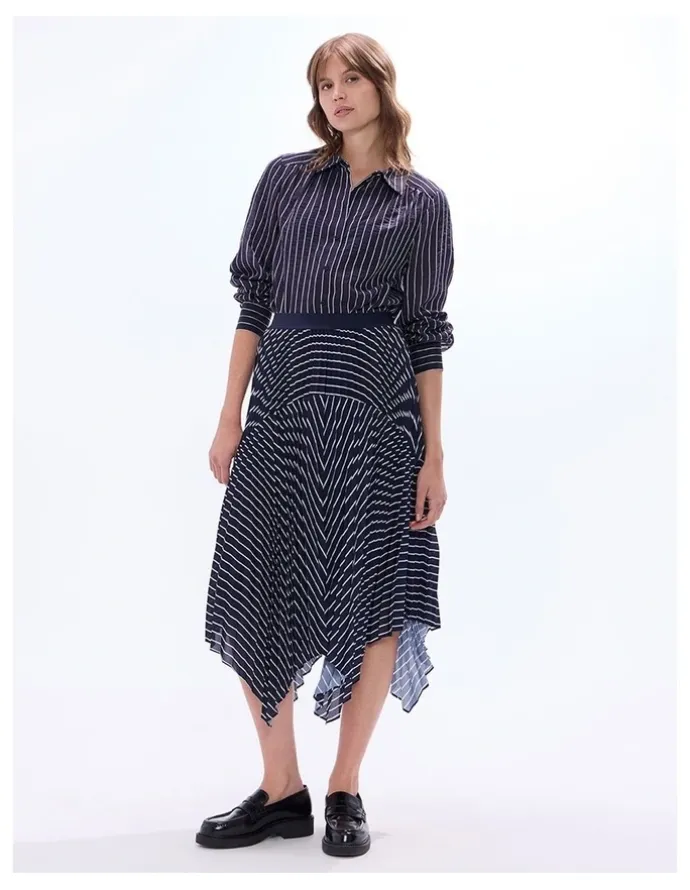 Marcs Starlight Stripe Skirt in Midnight Stripe
