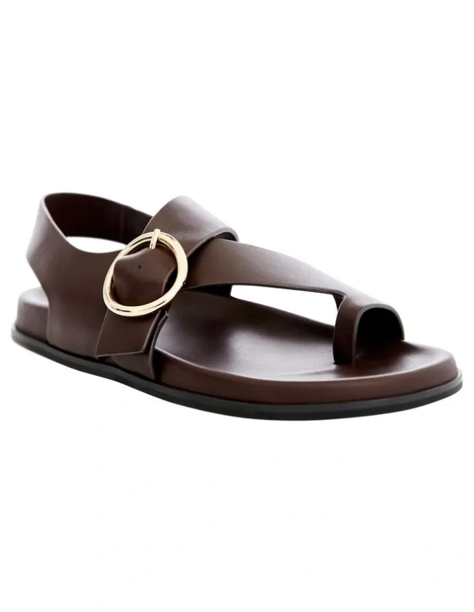Marcs Talbot Leather Sandals in Chocolate