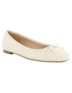 Marcs Tandem Ballet Flats in Ivory Raffia