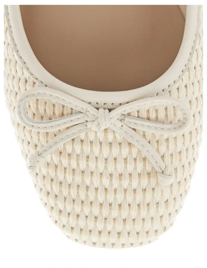Marcs Tandem Ballet Flats in Ivory Raffia