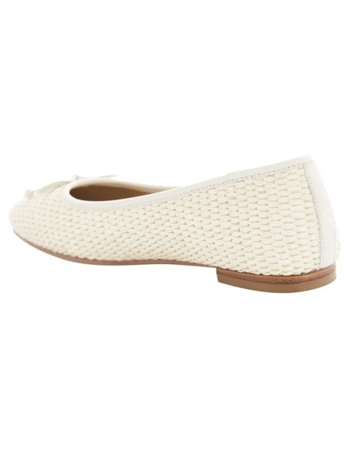 Marcs Tandem Ballet Flats in Ivory Raffia