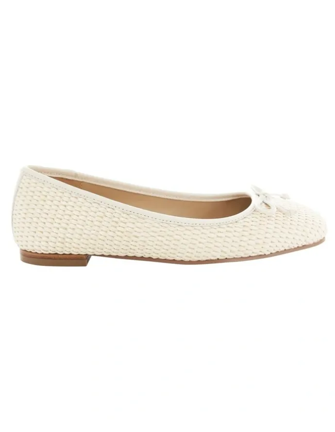Marcs Tandem Ballet Flats in Ivory Raffia