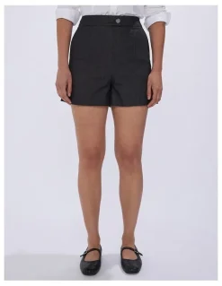 Marcs Tate Smart Denim Short in Washed Black