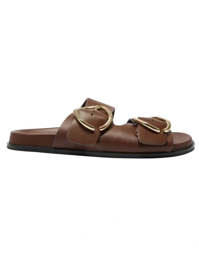 Marcs Tone Leather Sandals in Chocolate