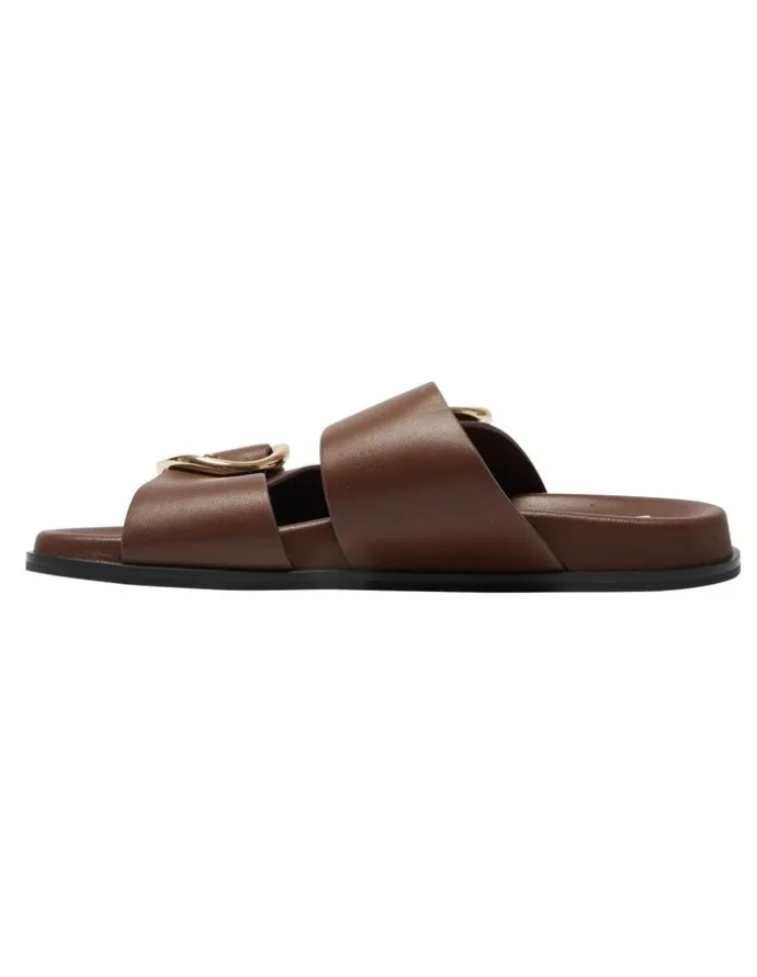 Marcs Tone Leather Sandals in Chocolate