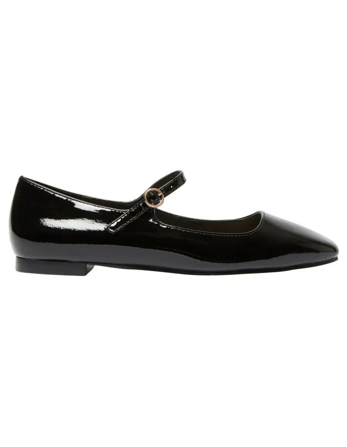 Marcs Tottie Flat Shoes in Black Patent Leather