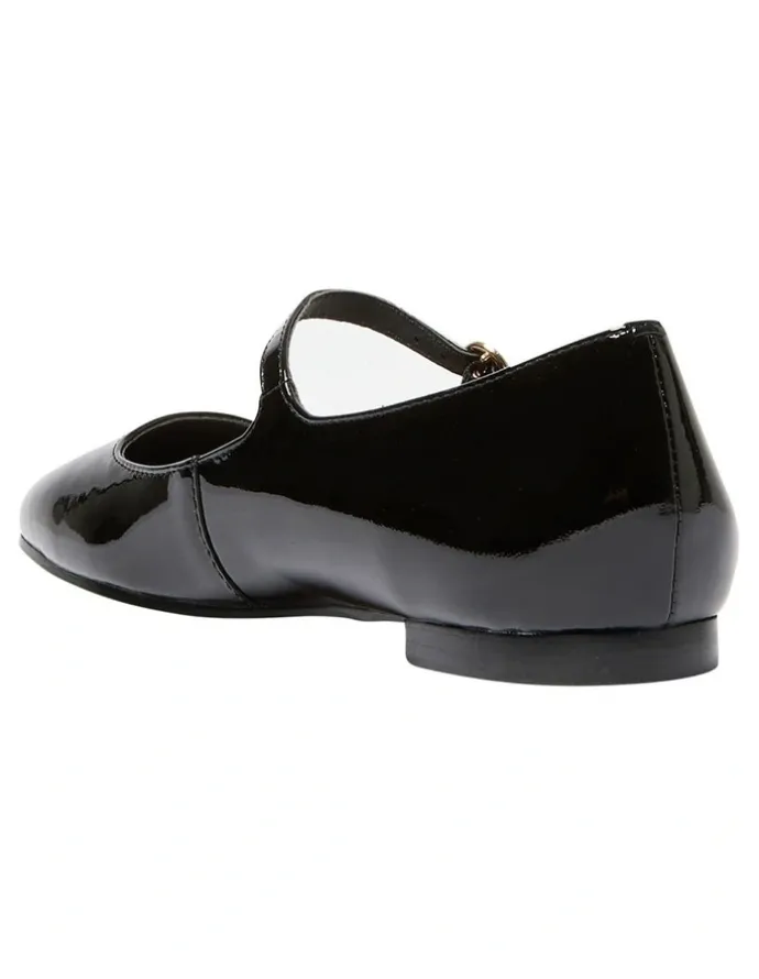 Marcs Tottie Flat Shoes in Black Patent Leather