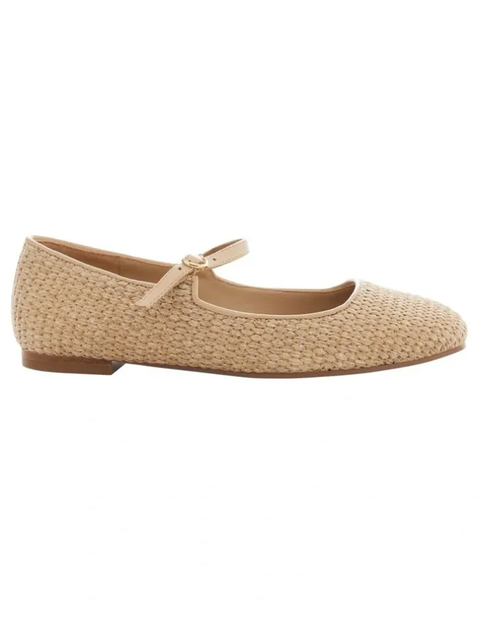 Marcs Tottie Flat Shoes in Natural Raffia