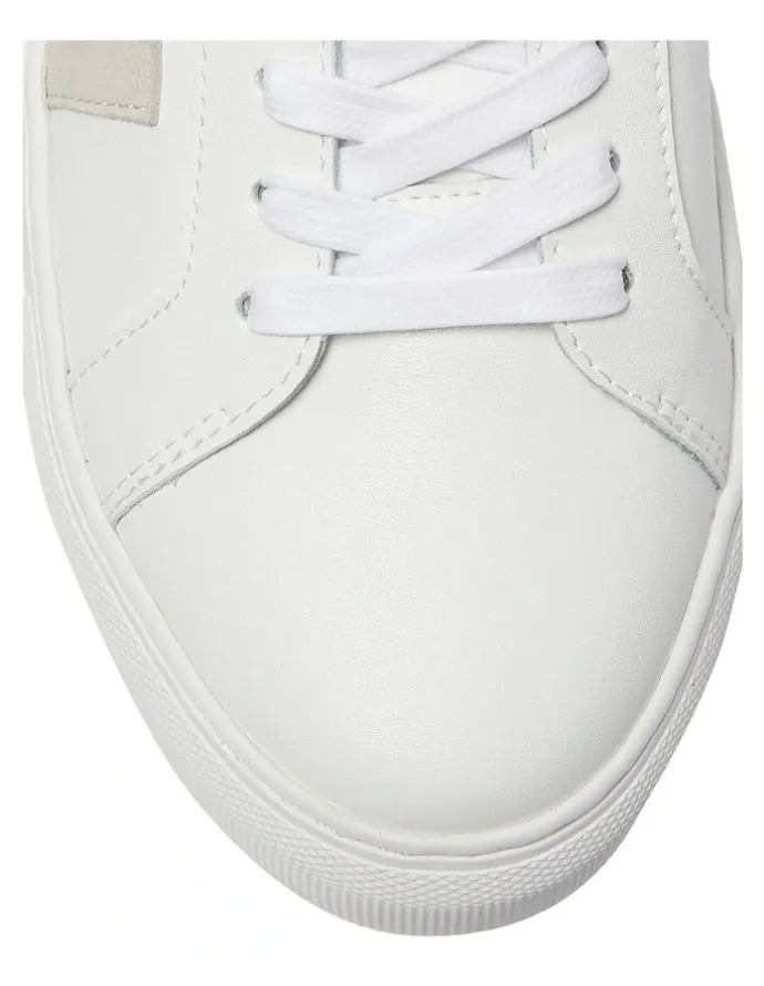 Marcs Trio Leather Sneakers in White/Natural